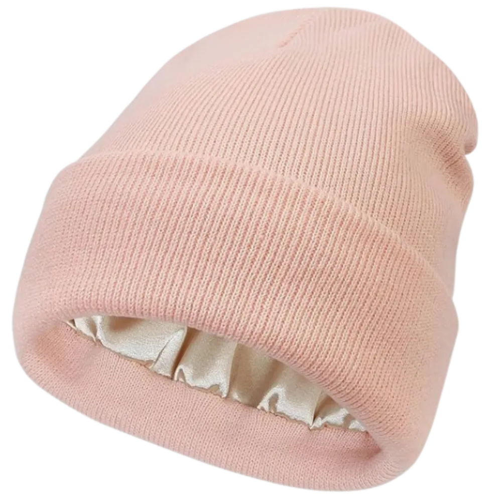 Warm Knit Satin Lined Beanie