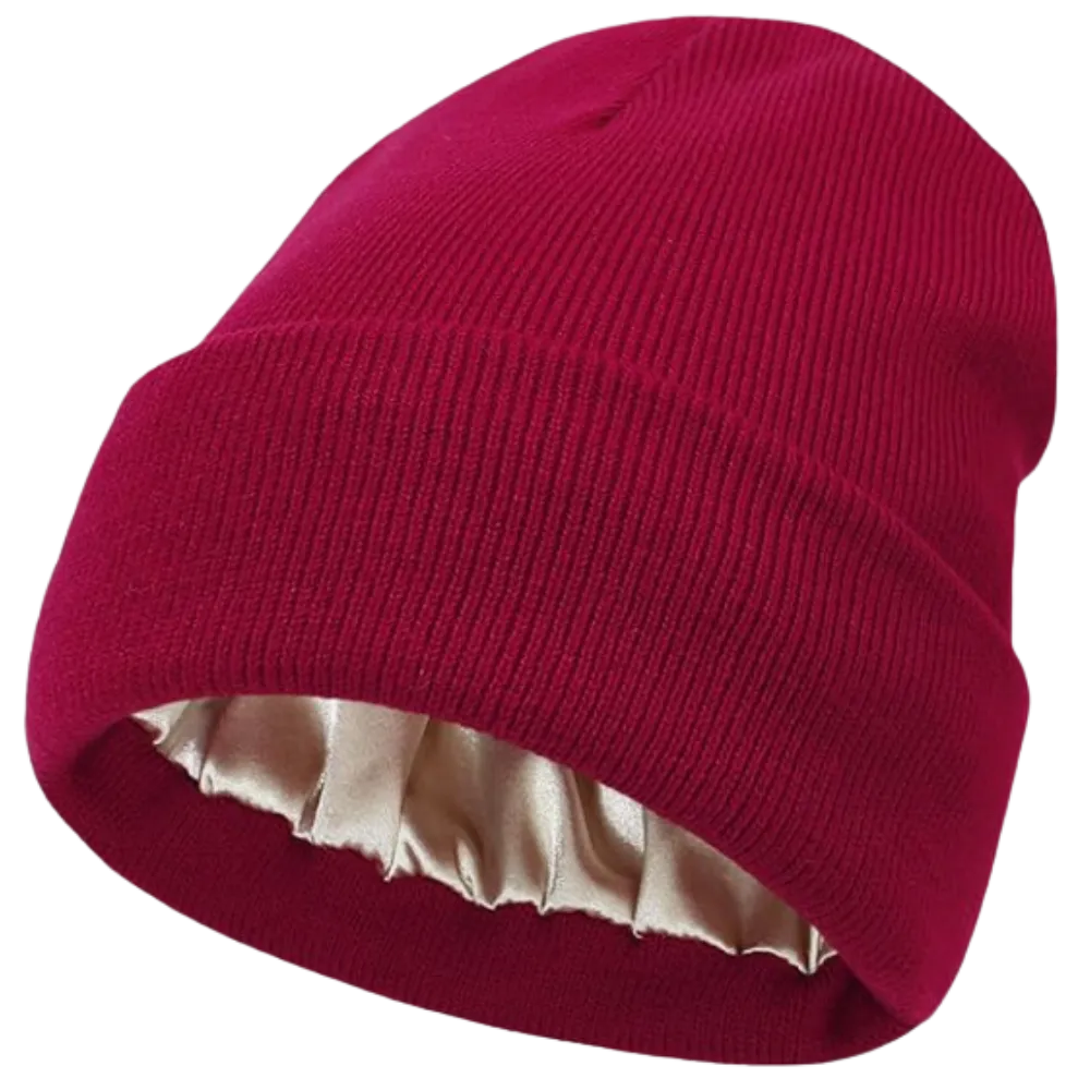 Warm Knit Satin Lined Beanie