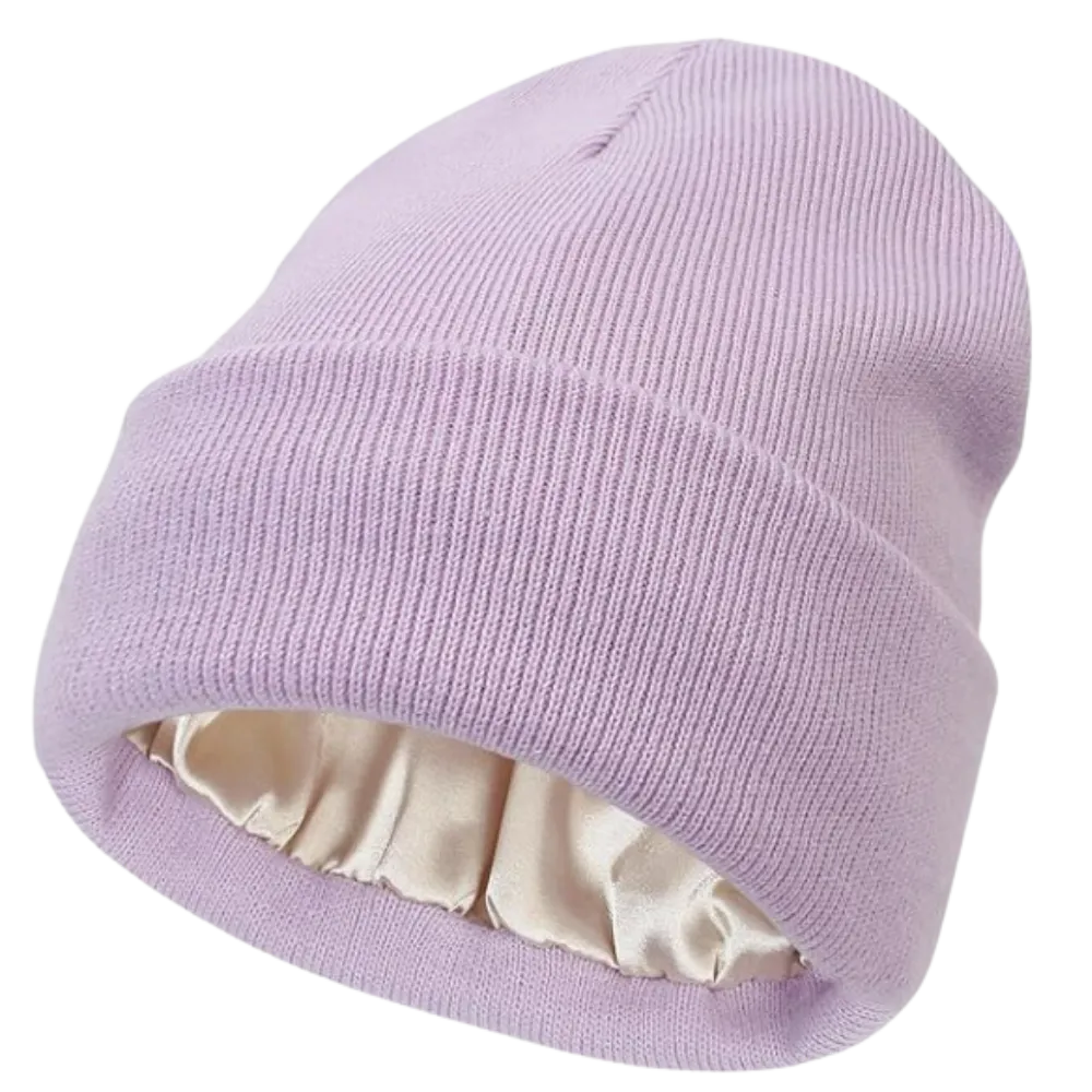 Warm Knit Satin Lined Beanie