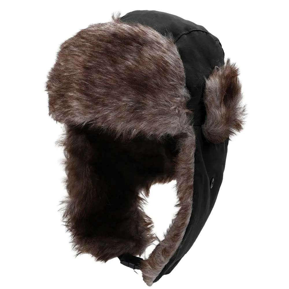 Winter Trapper Aviator Trooper Bomber Cap Earflap Warm Plush Men's Outdoor Windproof Snow Ski Hat Russian Thicken Beanie Hats