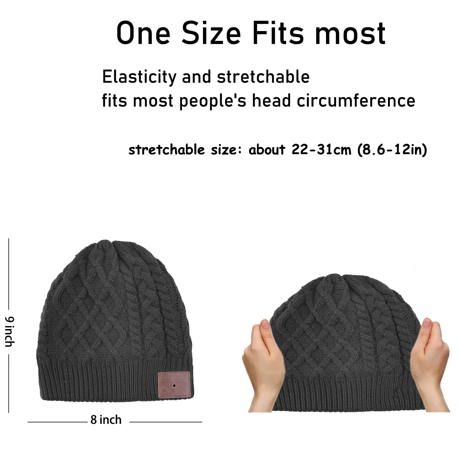 Wireless Beanie Headphone Hat for Women Winter Warm Headset Hats Cap Music Beanie with Headphones Built-in Stereo Speakers Mic for Outdoors Sports Running Skiing Woman Men Teenagers Her Him Black