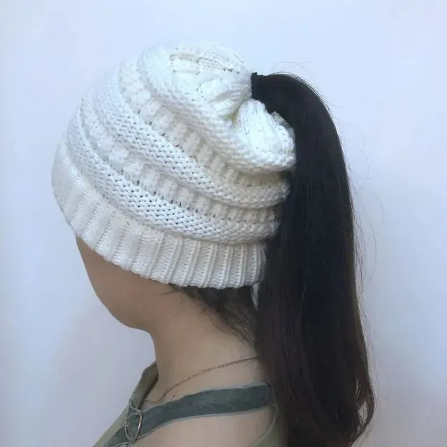 Women Beanietail Messy High Bun Ponytail