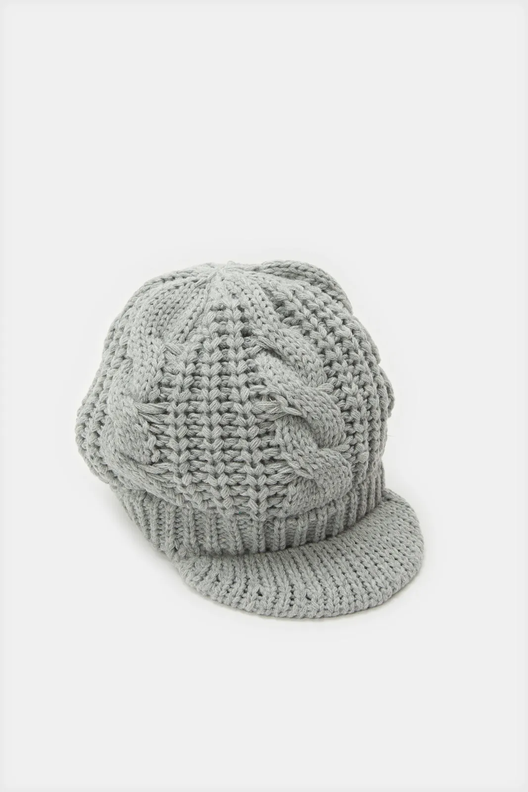 Women Grey Embellished  Knitted Cap