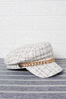 Women White Embellished Cap