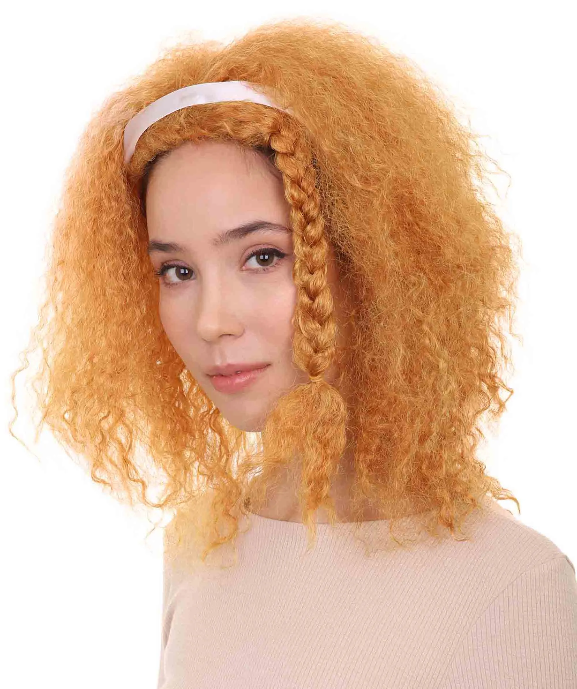 Womens Afro Doll Wig | Orange Fashion Wigs | Premium Breathable Capless Cap