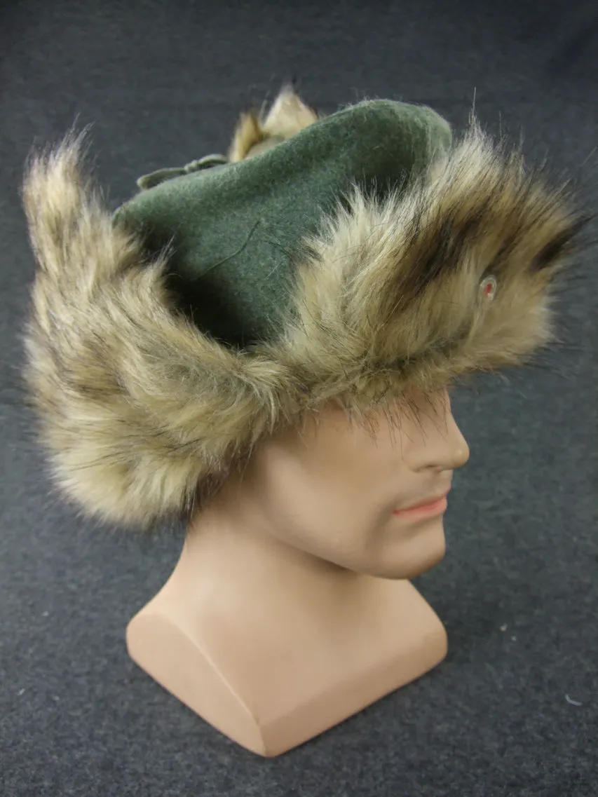 WW2 German Officer Fur Winter Cap   Metal Cockade