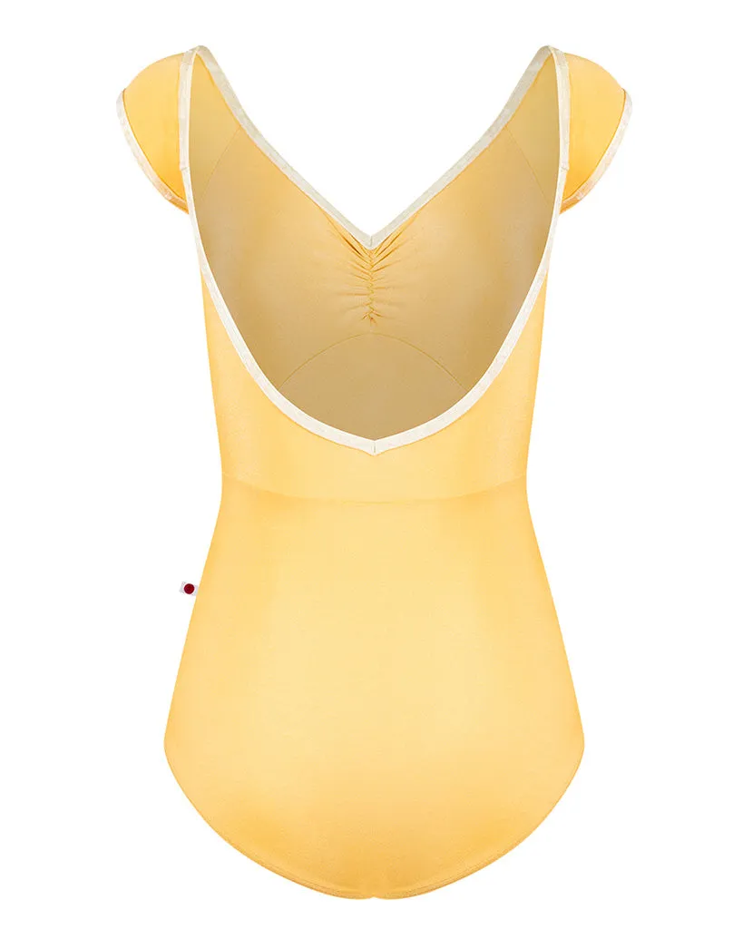 Yumiko Elli with Velvet Cap Sleeve Leotard - Womens - Daffodil / Vanilla