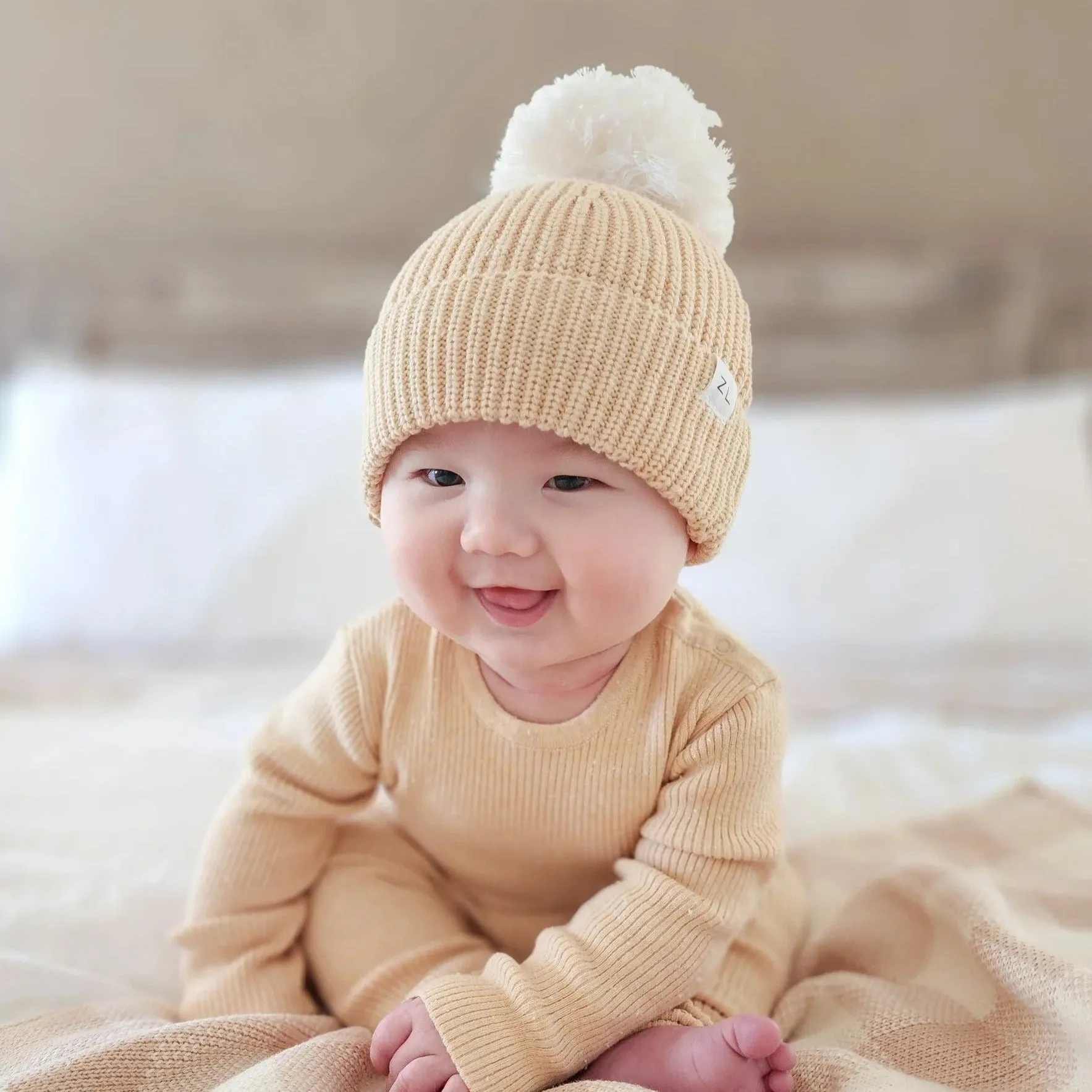 Ziggy Lou Sand Fleck Knit Beanie